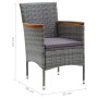 Juego muebles jardín 5 pzas con cojines ratán sintético gris de , Conjuntos de jardín - Ref: Foro24-3095029, Precio: 446,20 €...