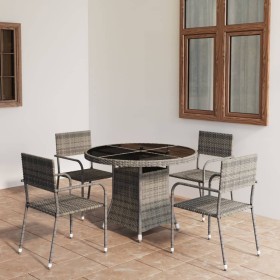 5-piece garden dining set made of synthetic rattan in anthracite gray and gray. by , Garden sets - Ref: Foro24-3059453, Price...