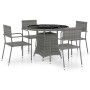 Set comedor jardín 5 pzas ratán sintético gris antracita y gris de , Conjuntos de jardín - Ref: Foro24-3059453, Precio: 310,9...