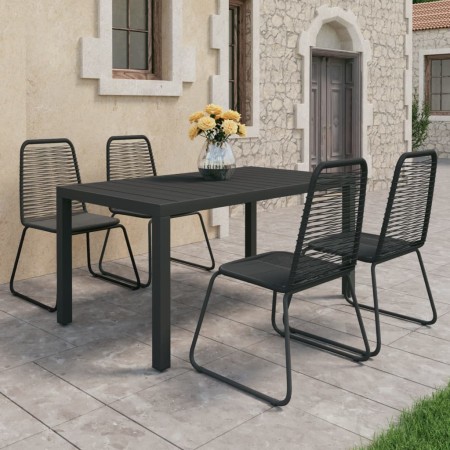 Set de comedor de jardín de 5 piezas PVC ratán negro de , Conjuntos de jardín - Ref: Foro24-3060120, Precio: 436,35 €, Descue...