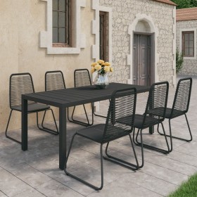 7-teiliges Garten-Esszimmerset aus schwarzem PVC-Rattan von , Gartensets - Ref: Foro24-3060122, Preis: 563,99 €, Rabatt: %