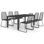 7-piece black PVC rattan garden dining set by , Garden sets - Ref: Foro24-3060122, Price: 584,76 €, Discount: %