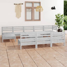 11-piece solid white pine wood garden furniture set by , Garden sets - Ref: Foro24-3083370, Price: 523,92 €, Discount: %