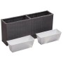 Flower bed with 2 black synthetic rattan pots 90x20x40 cm by vidaXL, Pots and planters - Ref: Foro24-46920, Price: 88,99 €, D...