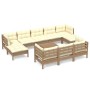 Gartenmöbel 11 Stk. und Kissen Zirbenholz honigbraun von , Gartensets - Ref: Foro24-3097148, Preis: 1,00 €, Rabatt: %