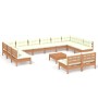 Garden furniture set 13 pieces and cushions made of honey brown pine wood. by , Garden sets - Ref: Foro24-3097232, Price: 1,0...