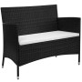 Garden bench 90 cm black synthetic rattan by , garden benches - Ref: Foro24-42582, Price: 118,81 €, Discount: %