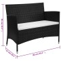 Garden bench 90 cm black synthetic rattan by , garden benches - Ref: Foro24-42582, Price: 118,81 €, Discount: %