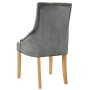 Dining chairs 2 units solid oak and silver velvet by , dining chairs - Ref: Foro24-245512, Price: 266,25 €, Discount: %