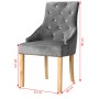 Dining chairs 2 units solid oak and silver velvet by , dining chairs - Ref: Foro24-245512, Price: 266,25 €, Discount: %