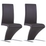 Sillas de comedor forma de zigzag 2 uds cuero sintético marrón de , Sillas de comedor - Ref: Foro24-281669, Precio: 203,30 €,...