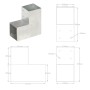 Galvanized metal L-shaped post connector 101x101 mm by , fence posts - Ref: Foro24-145477, Price: 20,38 €, Discount: %