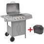 Gas barbecue grill 4+1 burners silver by , Barbecues - Ref: Foro24-273791, Price: 242,77 €, Discount: %