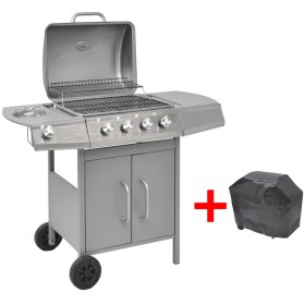 Gas barbecue grill 4+1 burners silver by , Barbecues - Ref: Foro24-273791, Price: 242,99 €, Discount: %