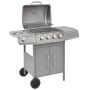 Gas barbecue grill 4+1 burners silver by , Barbecues - Ref: Foro24-273791, Price: 242,39 €, Discount: %