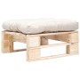 Garden pallet ottoman with sand cushion natural wood by , Outdoor ottomans - Ref: Foro24-277473, Price: 56,23 €, Discount: %