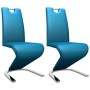 Dining chairs zigzag shape 2 pcs blue synthetic leather by , dining chairs - Ref: Foro24-282578, Price: 192,40 €, Discount: %