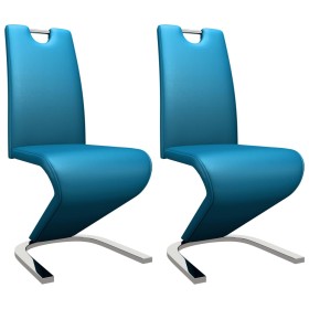 Dining chairs zigzag shape 2 pcs blue synthetic leather by , dining chairs - Ref: Foro24-282578, Price: 192,99 €, Discount: %