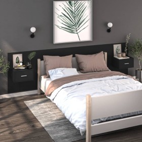 Wall bedside tables 2 black units by vidaXL, Nightstands - Ref: Foro24-810974, Price: 63,25 €, Discount: %