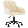 Cream-colored velvet swivel office chair by , Office chairs - Ref: Foro24-344876, Price: 91,99 €, Discount: %