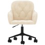 Cream-colored velvet swivel office chair by , Office chairs - Ref: Foro24-344876, Price: 91,99 €, Discount: %