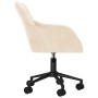 Cream-colored velvet swivel office chair by , Office chairs - Ref: Foro24-344876, Price: 91,99 €, Discount: %