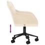 Cream-colored velvet swivel office chair by , Office chairs - Ref: Foro24-344876, Price: 91,99 €, Discount: %