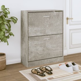 Shoe cabinet made of gray concrete plywood 63x24x81cm by , Shoe racks and shoe organizers - Ref: Foro24-342559, Price: 66,79 ...