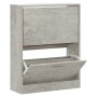 Mueble zapatero madera contrachapada gris hormigón 63x24x81cm de , Zapateros y organizadores de calzado - Ref: Foro24-342559,...