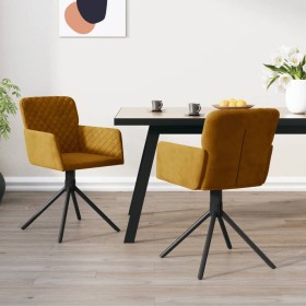 Swivel dining chairs, 2 units, brown velvet by , dining chairs - Ref: Foro24-344798, Price: 145,26 €, Discount: %