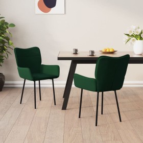 Sillas de comedor 2 unidades terciopelo verde oscuro de , Sillas de comedor - Ref: Foro24-344822, Precio: 114,99 €, Descuento: %