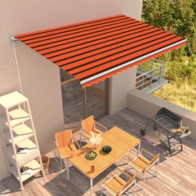 Retractable manual awning in orange and brown, 500x300 cm. by , Awnings - Ref: Foro24-3051222, Price: 435,37 €, Discount: %