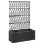 Mesh and flowerbed with 3 black synthetic rattan pots 83x30x130 cm by vidaXL, Pots and planters - Ref: Foro24-46932, Price: 9...