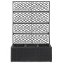 Mesh and flowerbed with 3 black synthetic rattan pots 83x30x130 cm by vidaXL, Pots and planters - Ref: Foro24-46932, Price: 9...