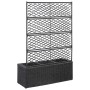 Mesh and flowerbed with 3 black synthetic rattan pots 83x30x130 cm by vidaXL, Pots and planters - Ref: Foro24-46932, Price: 9...