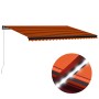 Manual retractable awning with orange and brown LED light 500x300 cm by , Awnings - Ref: Foro24-3055233, Price: 393,84 €, Dis...