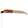 Toldo retráctil manual con luz LED naranja y marrón 500x300 cm de , Toldos - Ref: Foro24-3055233, Precio: 393,84 €, Descuento: %