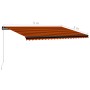 Toldo retráctil manual con luz LED naranja y marrón 500x300 cm de , Toldos - Ref: Foro24-3055233, Precio: 393,84 €, Descuento: %