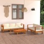 Gartenmöbel 5 Stück Kissen cremeweißes Akazienholz von , Gartensets - Ref: Foro24-3057930, Preis: 747,34 €, Rabatt: %