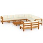 Garden furniture set 10 pieces with cream cushions acacia wood by , Garden sets - Ref: Foro24-3057945, Price: 1,00 €, Discoun...