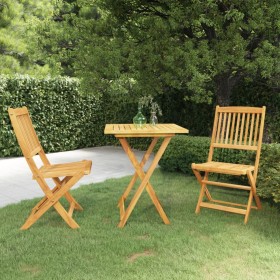 Folding 3-piece solid acacia wood garden dining set by , Garden sets - Ref: Foro24-3058254, Price: 155,33 €, Discount: %