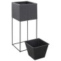 Conjunto de arriate de ratán sintético negro 3 piezas de vidaXL, Maceteros y jardineras - Ref: Foro24-46942, Precio: 99,58 €,...