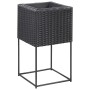 Black Synthetic Rattan Flowerbed Set 3 Pieces by vidaXL, Pots and planters - Ref: Foro24-46942, Price: 99,58 €, Discount: %