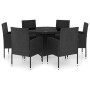 Juego de comedor para jardín 7 piezas ratán sintético negro de , Conjuntos de jardín - Ref: Foro24-3059432, Precio: 524,27 €,...