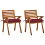 Sillas de comedor jardín con cojines 2 uds madera maciza acacia de , Sillas de jardín - Ref: Foro24-3060852, Precio: 181,99 €...