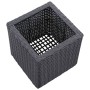 Black Synthetic Rattan Flowerbed Set 3 Pieces by vidaXL, Pots and planters - Ref: Foro24-46942, Price: 99,58 €, Discount: %