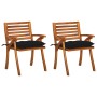 Dining garden chairs with cushions 2 units solid acacia wood by , Garden chairs - Ref: Foro24-3060846, Price: 191,40 €, Disco...