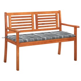 Solid eucalyptus wood 2-seater garden bench with cushion, 120 cm by , garden benches - Ref: Foro24-3060983, Price: 184,86 €, ...