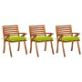 Dining garden chairs with cushions 3 pcs solid acacia wood by , Garden chairs - Ref: Foro24-3060859, Price: 242,30 €, Discoun...