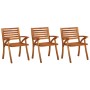 Dining garden chairs with cushions 3 pcs solid acacia wood by , Garden chairs - Ref: Foro24-3060859, Price: 242,30 €, Discoun...